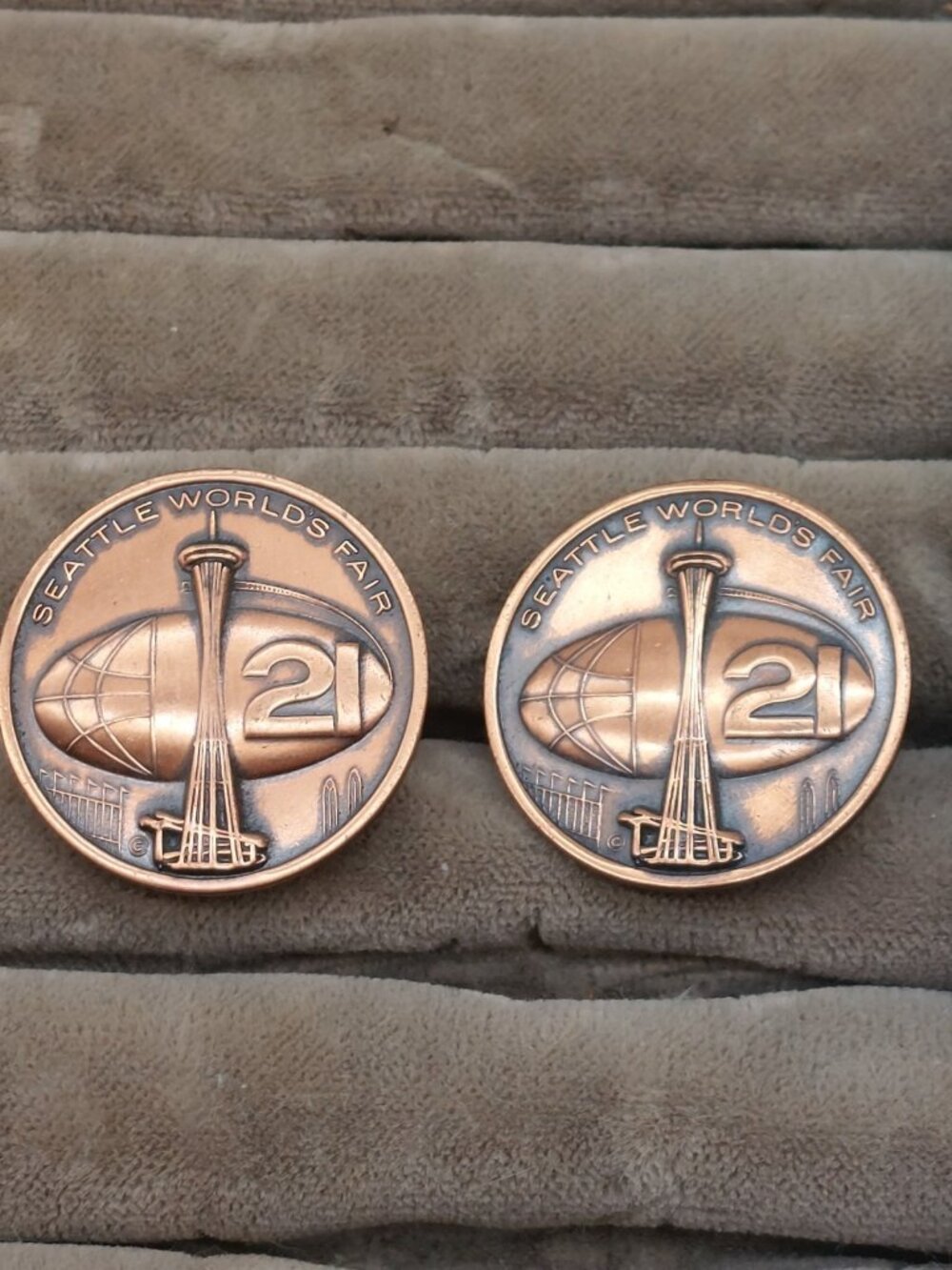 Seattle Worlds Fair Century 21 Exposition Solid Copper Cufflinks